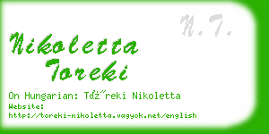 nikoletta toreki business card